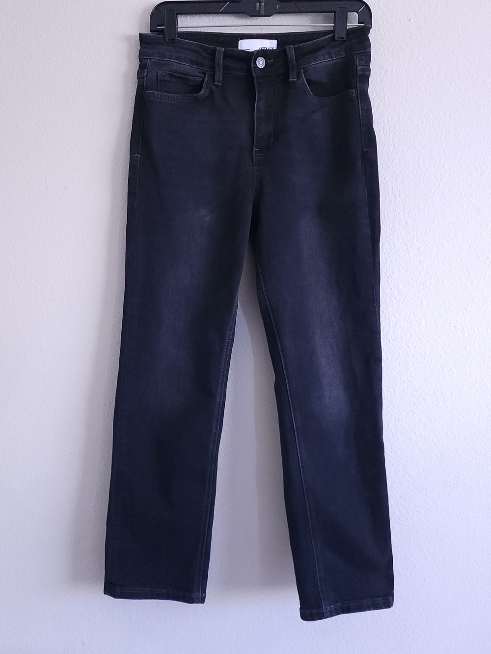 VERVET High Rise Slim Straight Jeans Washed Black 28